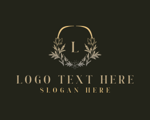 Flower Arrangement - Flower Wreath Wedding logo design