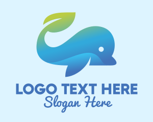 Sea - Nature Whale Leaf logo design