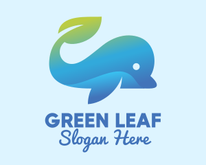 Nature Whale Leaf logo design