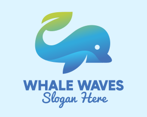 Nature Whale Leaf logo design