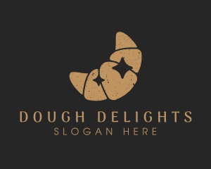 Dough - Croissant Bread Pastry logo design