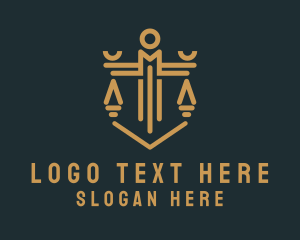 Notary - Legal Scale Sword logo design