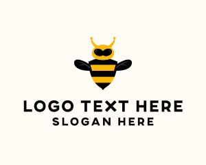 Hive - Honey Bee Wasp logo design