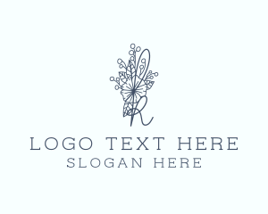 Fashion Designer - Hibiscus Flower Letter K logo design