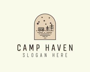 Caravan Camping Vacation logo design