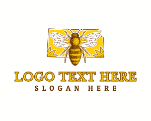 Map - Kansas Natural Honeybee logo design