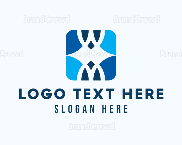 Blue Modern Style Pattern Logo