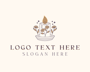 Floral Scented Candle logo design