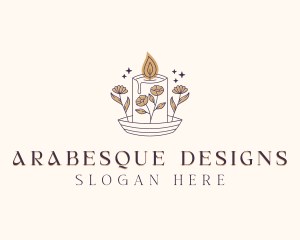 Floral Scented Candle logo design