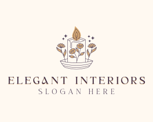 Floral Scented Candle logo design