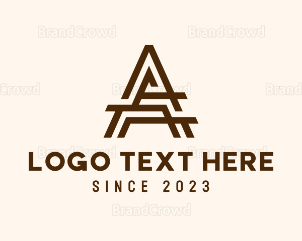 Brown Letter A Carpentry Logo