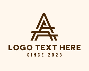 Construction - Brown Letter A Carpentry logo design