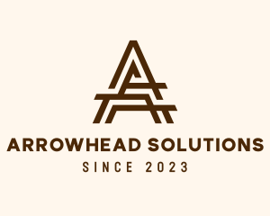 Brown Letter A Carpentry logo design