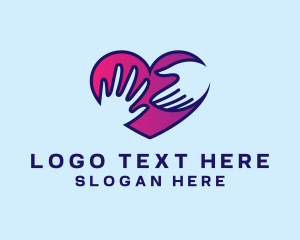 Giving - Helping Hand Heart logo design