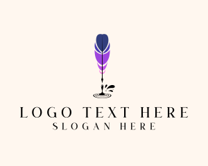 Blogger - Feather Quill Pen logo design