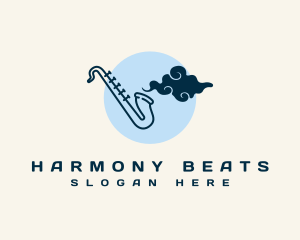 Saxophone Cloud Music logo design