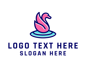 Stroke - Pretty Swan Lake logo design