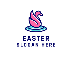 Stroke - Pretty Swan Lake logo design