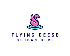 Geese - Pretty Swan Lake logo design