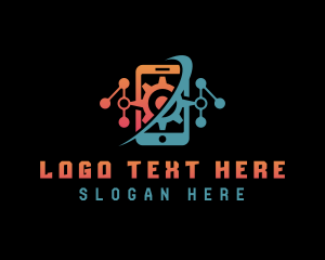 Technician - Mobile Phone Cyberspace logo design