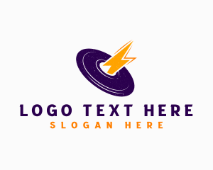 Textured - Disc Lightning Bolt logo design
