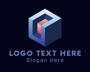 Hacker - 3D Digital Cube logo design