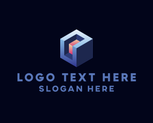 3D Digital Cube logo design