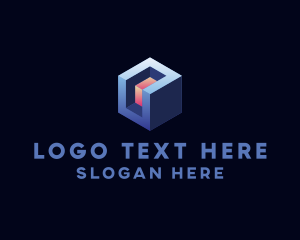 3d - 3D Digital Cube logo design