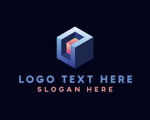 3D Digital Cube logo design