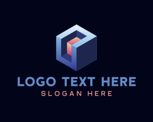 3d - 3D Digital Cube logo design