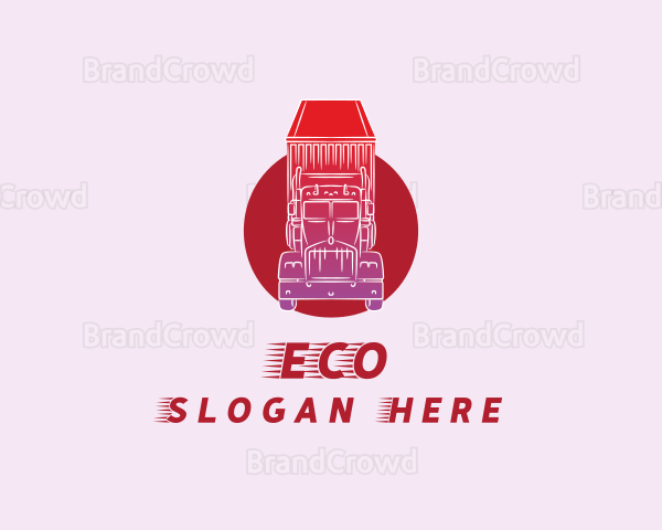 Red Cargo Truck Delivery Logo