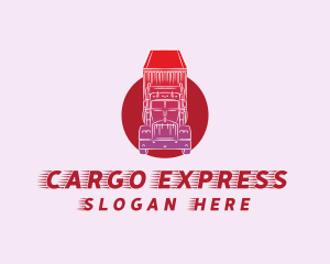 Red Cargo Truck Delivery logo design