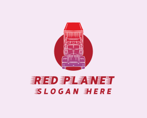 Red Cargo Truck Delivery logo design