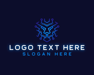 Futuristic - Cyber Lion Tech logo design