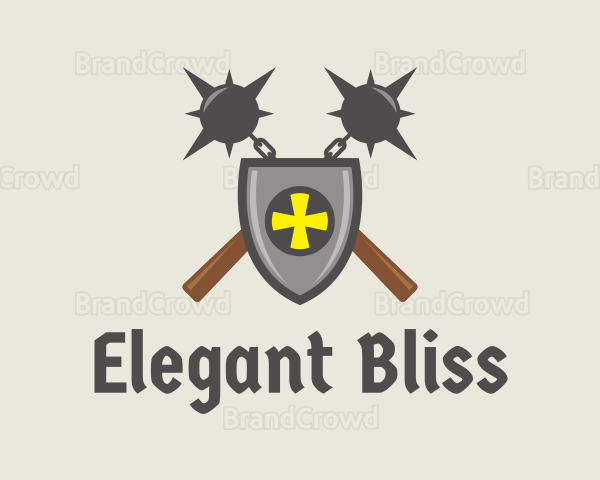 Medieval Shield Flail Logo