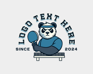 Table Tennis - Panda Ping Pong Tournament logo design