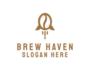 Brew - Rocket Coffee Bean logo design