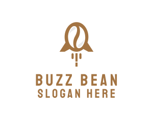 Caffeine - Rocket Coffee Bean logo design