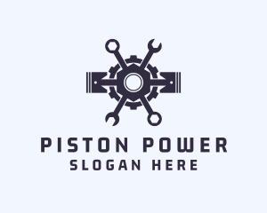 Piston - Piston Wrench Mechanic logo design