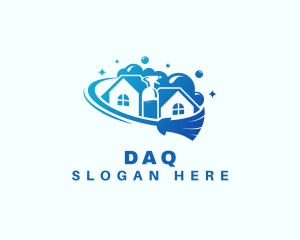 Cleaning House Sanitation Logo
