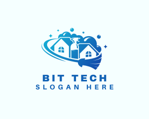 Cleaning House Sanitation logo design