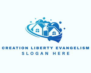 Cleaning House Sanitation logo design