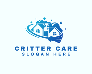 Cleaning House Sanitation logo design