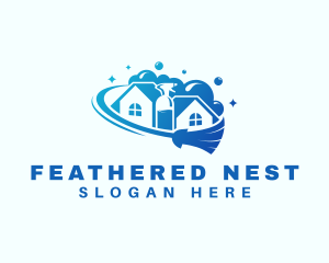 Cleaning House Sanitation logo design