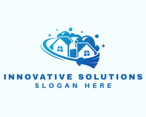 Cleaning House Sanitation logo design