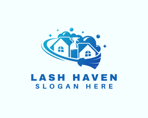 Cleaning House Sanitation logo design