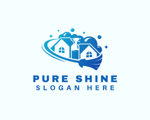 Clean - Cleaning House Sanitation logo design