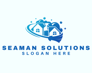 Cleaning House Sanitation logo design