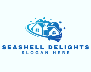 Cleaning House Sanitation logo design