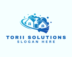 Cleaning House Sanitation logo design